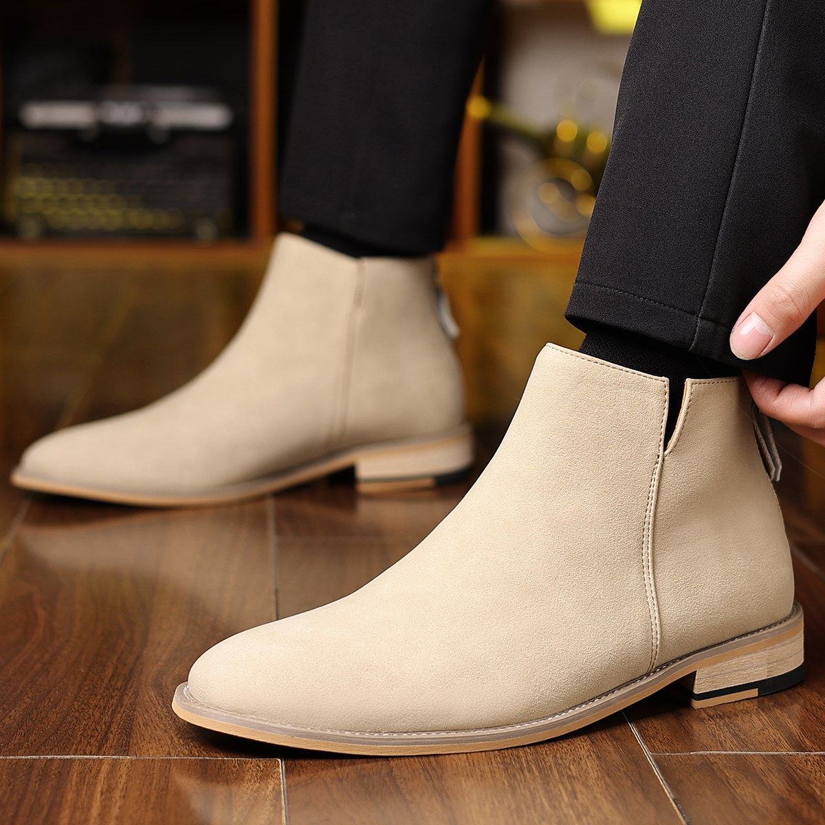 Men Shoes Formal - Spring Autumn High-Top Leather Shoes Men's