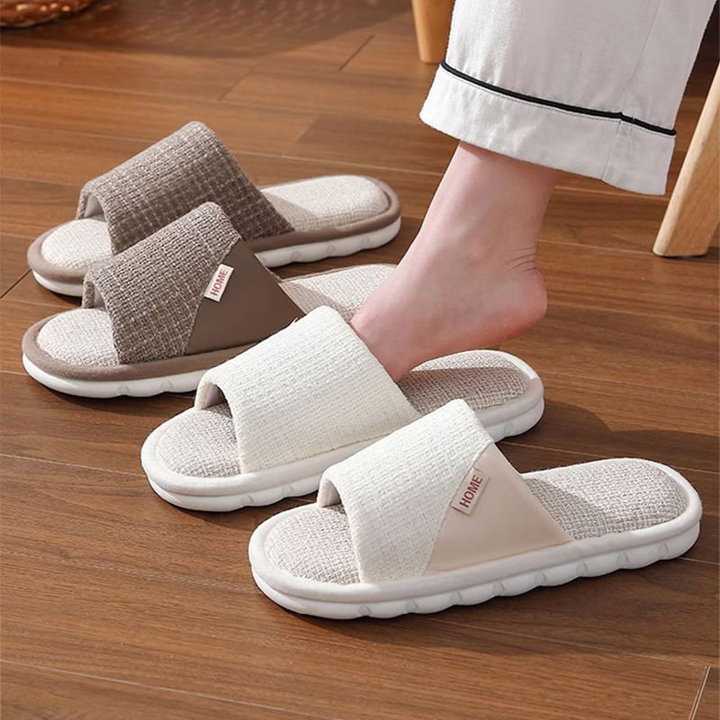 Men'S Shoes To Women'S Size - Linen Slippers Women And Men Household