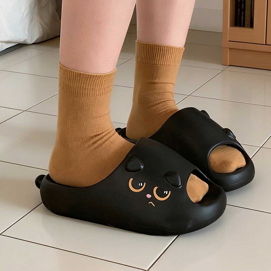 New Black Cat Slippers for Wom - Men'S Shoes With Platform incelemesi ve fiyatı