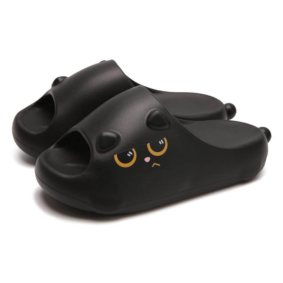New Black Cat Slippers for Wom - Men'S Shoes With Platform incelemesi ve fiyatı