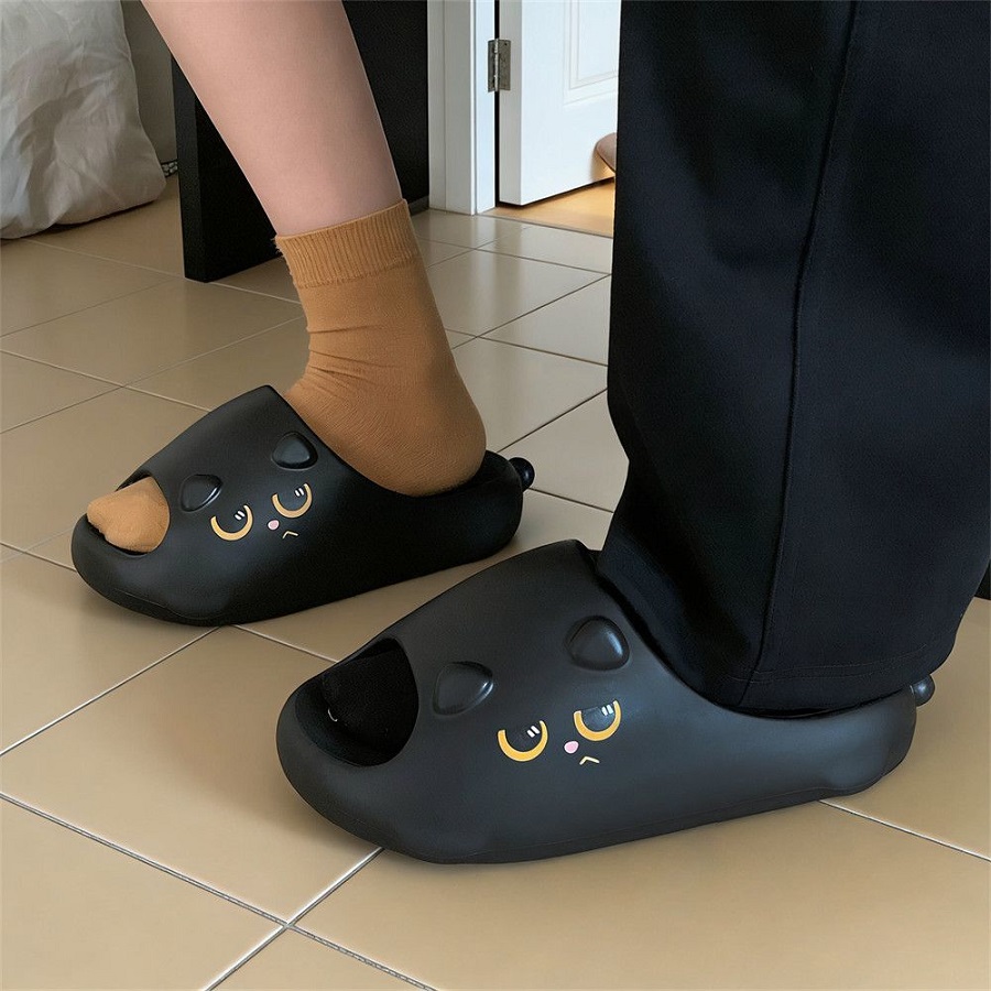 New Black Cat Slippers for Wom - Men'S Shoes With Platform incelemesi ve fiyatı