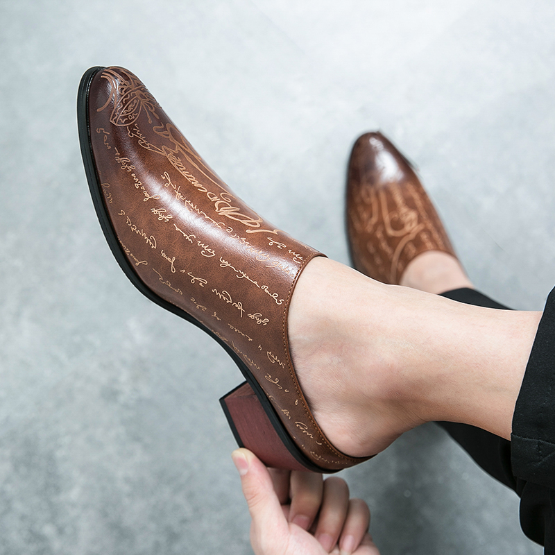 Men Brown Leather Mules Slippe - Shoes Heels Men incelemesi ve fiyatı
